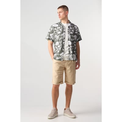 JC Rags Elvis Floral Casual Overhemd Km Burned Green Dessin Taille: S | Casual chemises Outlet | Homme | Vert