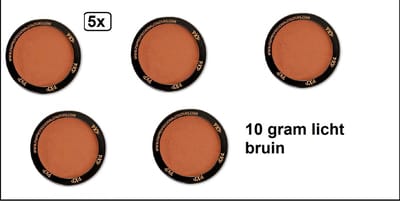 5x PXP Professional Colours 10 gram Licht bruin - Schmink bruin thema feest party festival