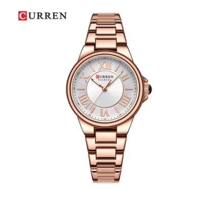 Curren - Horloge - Herenhorloge - Quartz - Zilveren Wijzerplaat - Roségouden Band - 33mm - 9091