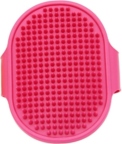 Vachtborstel – Honden & katten – Pet Grooming Brush – Flexibel – Massage & Ontklitten – Verstelbare band – Roze