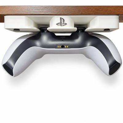 Controller Houder Onder Bureau Geschikt voor PlayStation 5 DualSense – Wand- en Bureau Montage – Minimalistisch Design – Wit