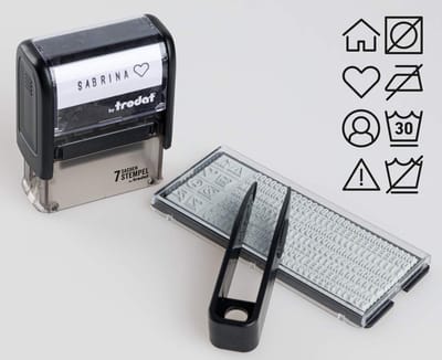 Textielstempelset '7 stuks stempels', zwart