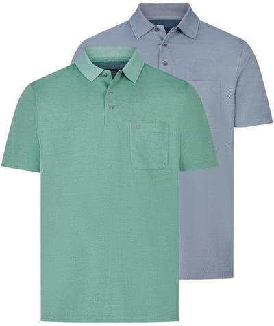 RAGMAN Heren poloshirt 2 pack Basic