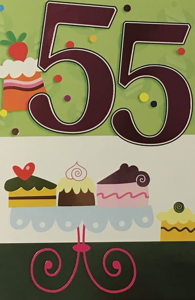 Luxe Wenskaart 55 Jaar - Verjaardagskaart - Leeftijdskaart - Verjaardag - Jarig - Leeftijd 55 Jaar - Art Of Cards - Numbers - Kaart - 66842 - 8710577833575 - Geburtstag - Birthday - Anniversaire - Gratis Verzonden - Hoge Afnamekortingen