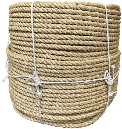 Henneptouw Touw - Jute Touw - Tuin Decoratie - 4-Strands Gedraaid - 6 mm 50 m - Natuurlijk Bruin