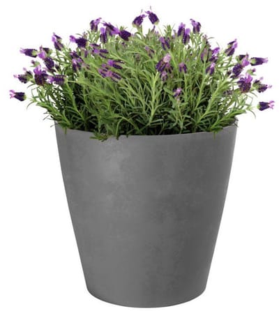 Bloempot Swing Cone - Kunststof - Grijs - Diam.42xh41cm