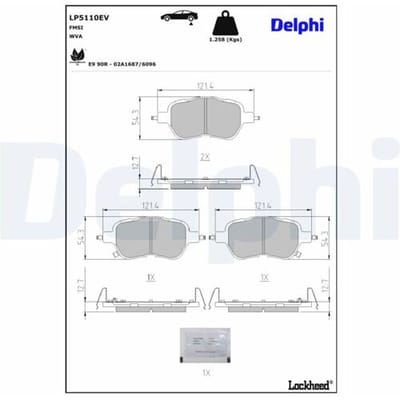 Remblokkenset, schijfrem DELPHI LP5110EV