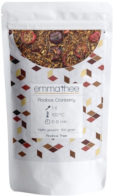 Rooibos Cranberry 100 Gram - Losse Thee - Puur & Natuurlijk - Fris & Fruitig