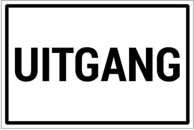 Uitgang bord | gecoat dibond materiaal | 30 x 20 cm