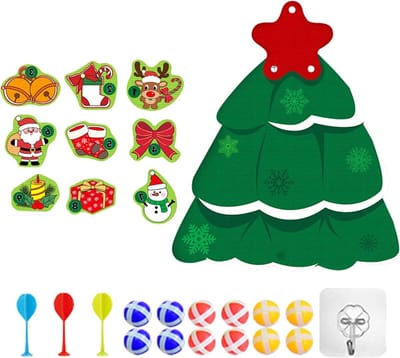 Kerst Dartspel - Gezinsspel - Vakantiepret - Boomvormig bord - 16.5 Inch - Multicolor