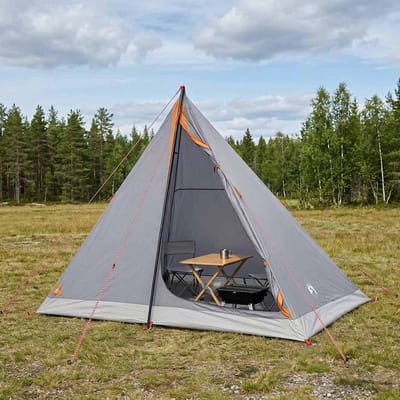 vidaXL - Backpacking - Tent - 2-persoons - Grijs - en - Oranje