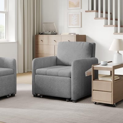 Fluwelen Loungestoel Set van 2 – Bellavero Luxe Gewatteerde Fauteuils Oranje – Moderne Relaxstoelen / Accentstoelen voor Woonkamer, Slaapkamer en Leeshoek met Ergonomische Rugleuning en Metalen Pot...