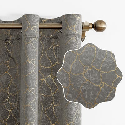 Set van 2 Thermische Verduisterende Gordijnen Zwart fluweel 117x137 cm