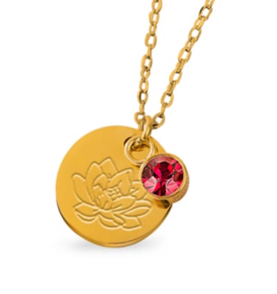 Geboortesteen met Geboortebloem Ketting I Juli