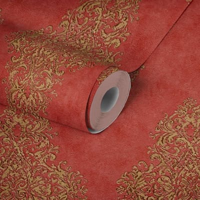 Cafe Kroegen behang Rood goud barok behang 35110-6