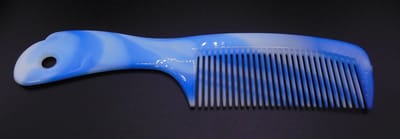 Grote handvat kam blauw