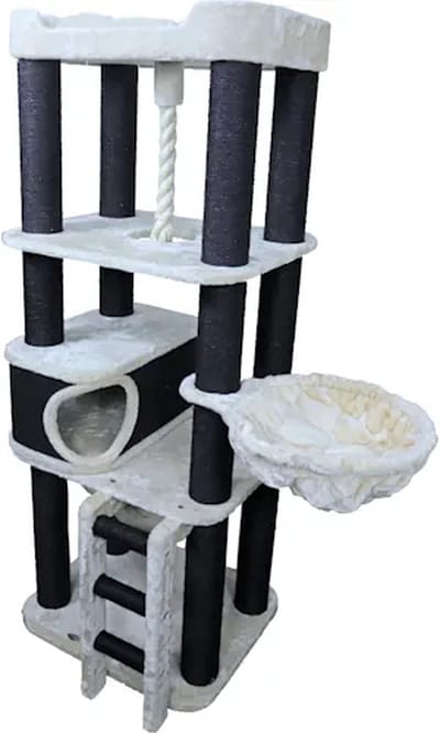 De Boon Boony Krabpaal XXL Everest | 70x70x182cm Zwart/Wit