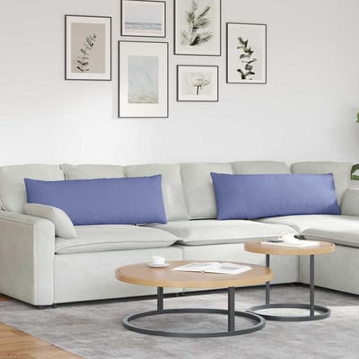 vidaXL - Zitkussens - 2 - st - Stof - Jeans - Blauw - 120 - x - 40 - cm