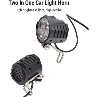 Fiets Koplamp en Achterlicht Set Ebike Richtingaanwijzers Voor- en Achterlicht Elektrische Fiets Licht Toeter Kits met Schakelaar gray