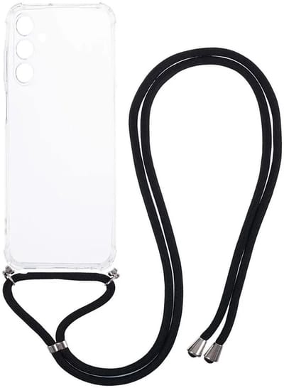 Schokbestendig Transparant Hoesje met Koord Geschikt voor Samsung Galaxy A15 5G | Shockproof Back Cover met Ketting | Flexibel TPU | Doorzichtig