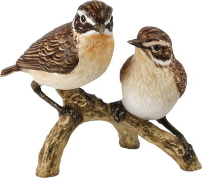 Goebel - Vogels | Decoratief beeld / figuur Vogel van het Jaar 2023 - Whinchat-paar | Porselein - 11cm