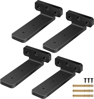 Stevige Zwarte Plankdragers 100mm - 4 Stuks Voor Wandplanken, Ondersteuning en Dragers voor Drijvende Planken