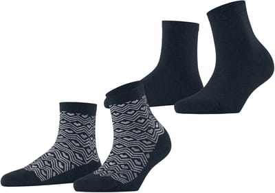 Esprit Heart Pattern 2-Pack gedessineerd katoen multipack sokken dames veelkleurig - maat 35-38