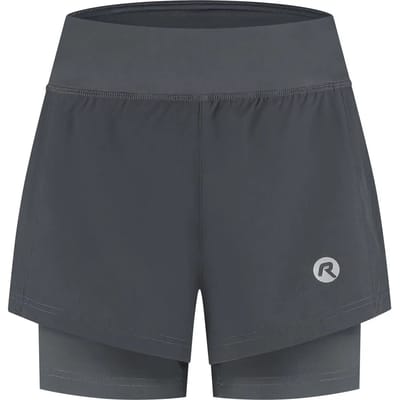 Rogelli Essential Dames 2-in-1 Hardloopshort - Telefoonzak - Grijs