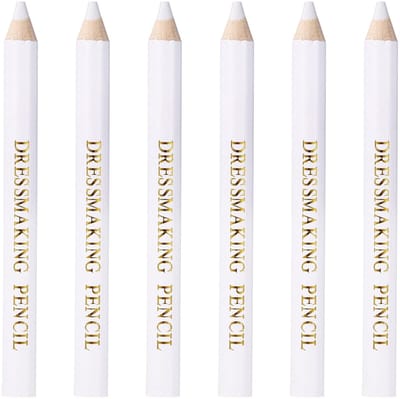 Dailygoods- Textielstiften 6 Stuks - Wateroplosbaar Textielmarker - Kleermakerskrijt - Textielpotlood - Naaien/Borduren - 8,7 x 0,7 cm