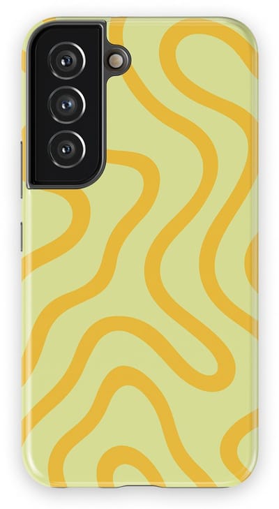 DripCase Curvy Lines Hoesje Samsung Galaxy S22 | Backcover met Mag | Design Tough Case Samsung Galaxy S22 Lemon Loop