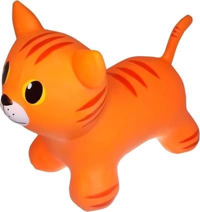 JUMPY Kat oranje - Hopper 100 kg belastbaar - Speelgoed Skippybal - Skippy Dieren - Skippybal Haas - Kinderspeelgoed - Speelgoed 12 maanden - Inclusief Pomp - Tot 100 kg Gewicht - Skippy bal - Cadeau kind - voedselveilige materialen