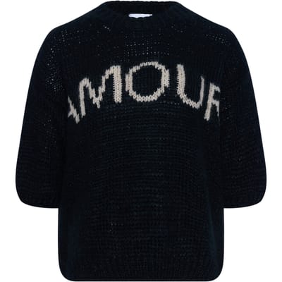 Amour Knit in zwart en gebroken wit
