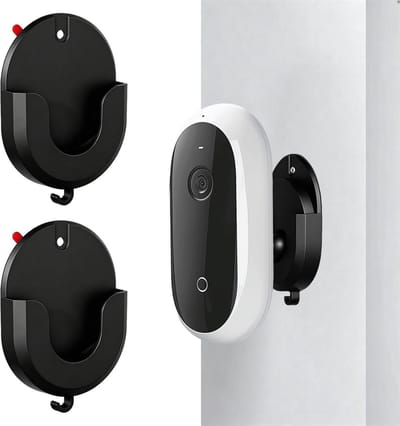 Cameramuurbeugels 2-Pack - Zelfklevend - Zwart - Bevestiging zonder boren - ShopVlot