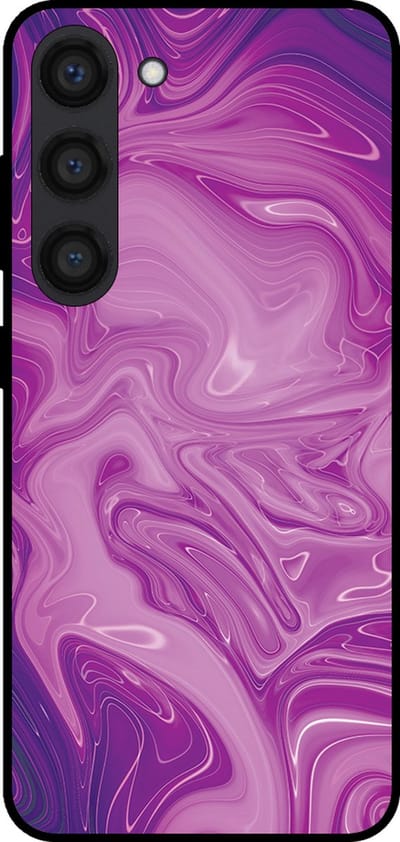 Smartphonica Telefoonhoesje voor Samsung Galaxy S23 met marmer opdruk - TPU backcover case marble design - Paars geschikt voor Samsung Galaxy S23
