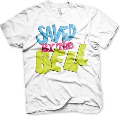 Saved By The Bell Heren Tshirt -S- Distressed Logo Wit