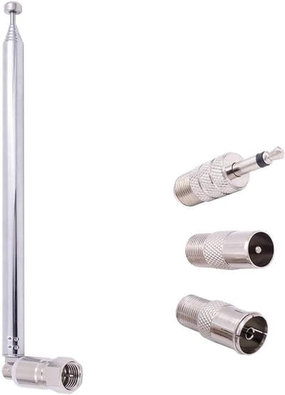 Telescopische Antenne Kit - FM Radio Antenne - Verbeterde Ontvangst - Universele Connectors - 76cm Uitgeschoven