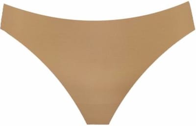 Naadloze string ice silk, beige maat L