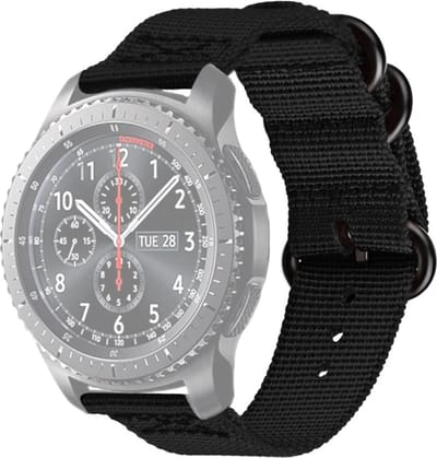 Nylon bandje - geschikt voor Garmin Vivoactive 4 / Venu 3 / Venu 2 / Forerunner 255 / Forerunner 265 / 570 (47mm) - zwart