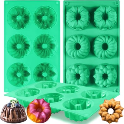 Gecanneleerde bakvorm - Siliconen mal - Cakes bakken - Antiaanbaklaag - 3 stuks 277 cm - Multicolor