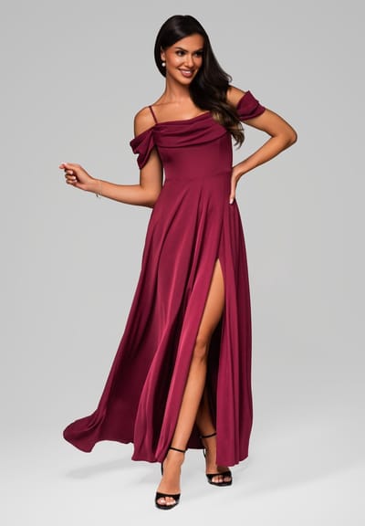 LARICA Jurk - Rits - Jurk Donkerrood XS