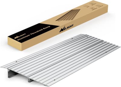 Deurdrempel-oprijplaat voor rolstoelen - 5,1 cm helling, draagbare aluminium hellingen voor deuropeningen