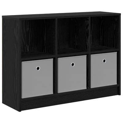 vidaXL - Dressoir - Zwart - Eiken - 88,5 - x - 27,5 - x - 63,5 - cm