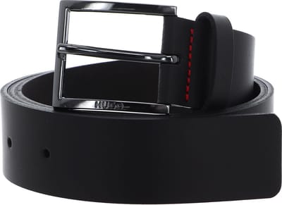 HUGO Leren Riem Geek Sz35 Leather Belt W90 Dark Brown Donkerbruin