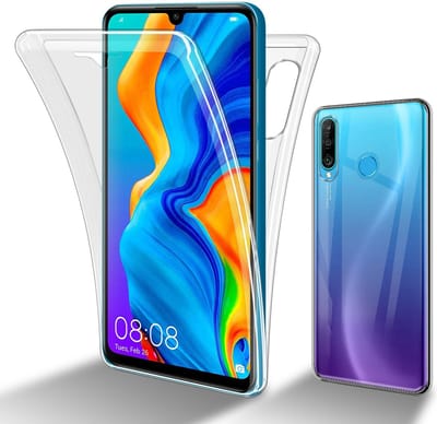 Cadorabo Hoesje geschikt voor Huawei P30 LITE in TRANSPARANT - 360° Full Body Case Cover Beschermhoes Voor- en achterbescherming, all-round bescherming met displaybescherming