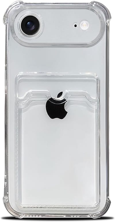 Telefoonhoesje Anti-Shock Pasjeshouder Geschikt voor iPhone 17 Air met Camera bescherming - Ruimte voor pasje - TPU Silicone - FuturiQ - Transparant