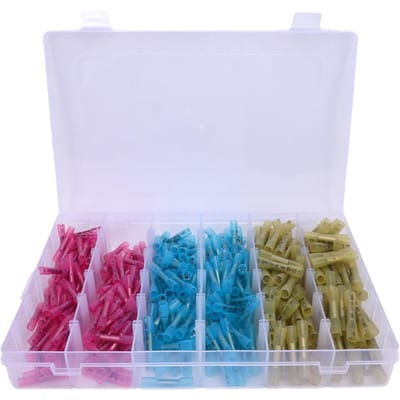 Krimpkous Butt Terminals Nylon Waterdichte Draad Krimpterminals Butt Splices voor Marine Automotive Boot Vrachtwagen 360 stuks