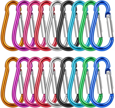 36 stuks karabijnhaken, kleine sleutelhangers, mini-karabijnhaak, karabijnhaak, sleutelhanger, kleurrijk, aluminium, voor outdoor, camping, thuis, wandelen