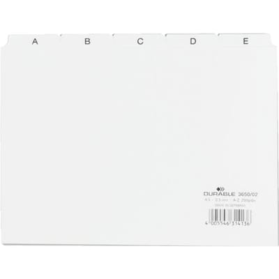 Durable Tabkaarten 365002 DIN A5 liggend Wit 1 stuk(s)
