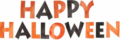 Happy Halloween feestslinger - 3,65 meter - oranje/zwart - van papier