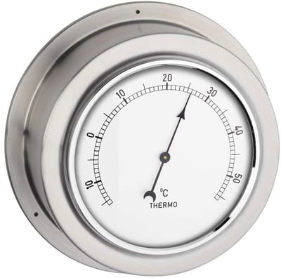Analoge Scheepsthermometer RVS voor Binnen en Buitenweergave